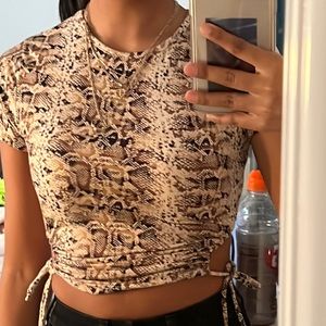 Snake print Forever 21 cropped top